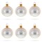 Set of 6 Matte Golden Beige Glass Ball Christmas Ornaments 2.4 Inches